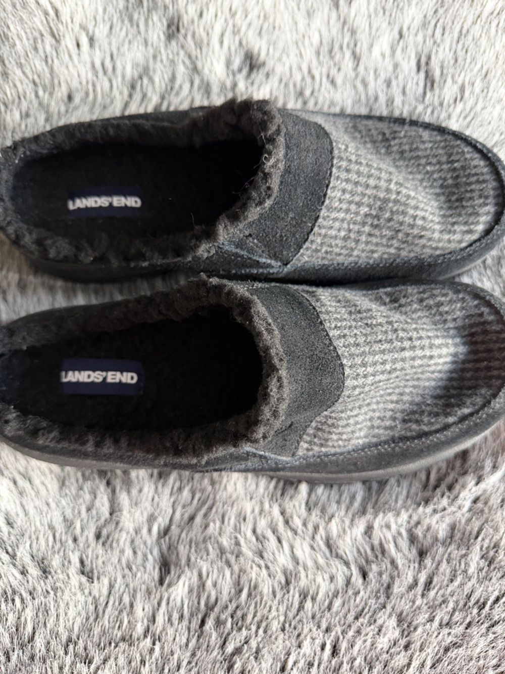 Lands' End  Women’s Black and Gray Slip-On Loafers